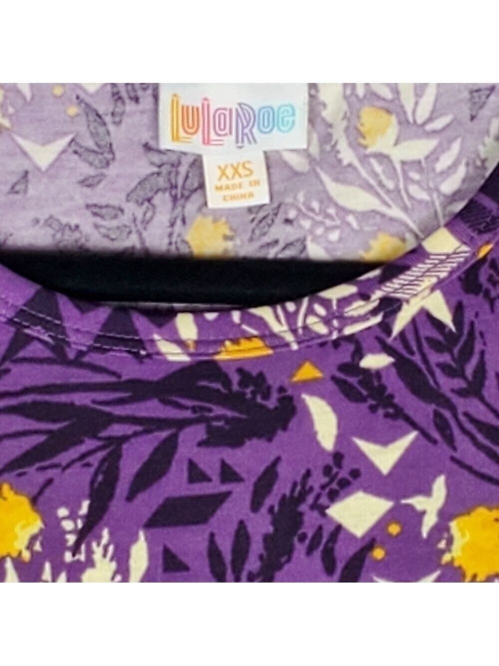 NWT Lularoe Julia, purple with multicolored pattern, size XXS - Picture 4 of 5
